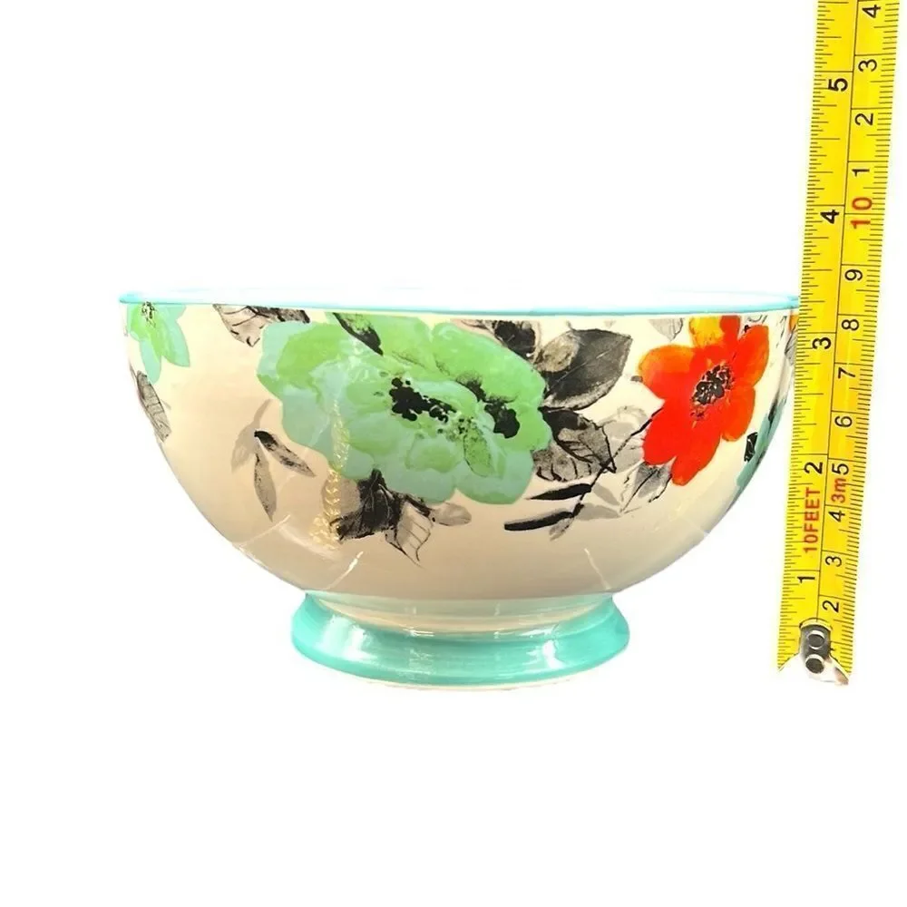 The Pioneer Woman Flea Market Floral Bowl Ceramic Pedestal Cereal Fruit